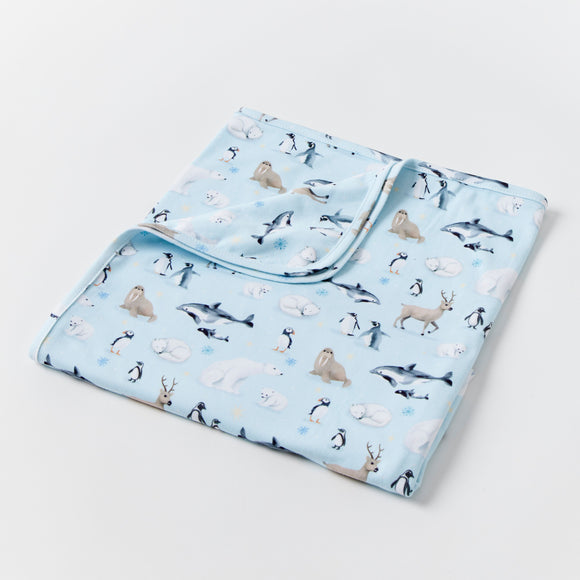Arctic Animal Baby Jersey Wrap/Lightweight Blanket