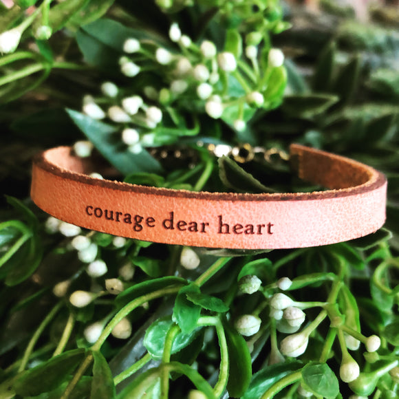 Courage Dear Heart Leather Bracelet
