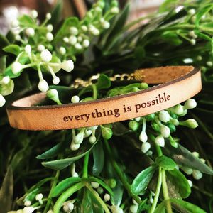 Everything Is Possible Leather Bracelet