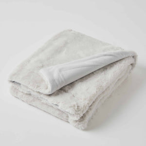 Faux Fur Baby Blanket Grey