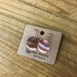 SALE! Brushed Circle Earrings - Rose Gold