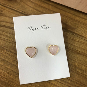 SALE! Heart Earrings - Pale Pink/Gold