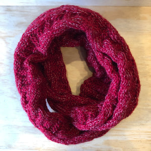 Knit Scarf - Red/Silver