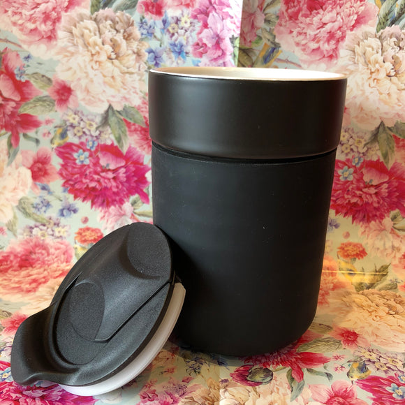 Reusable Ceramic Travel Cup - Black