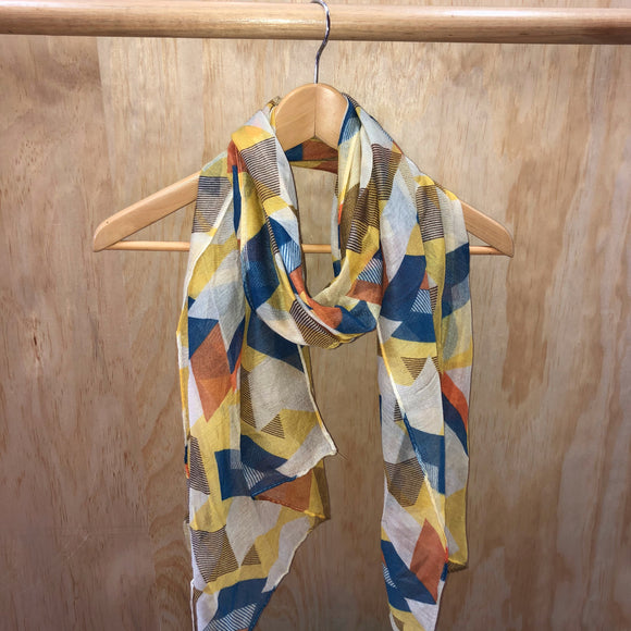 Geometric Print Scarf - Yellow