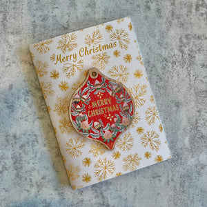 CHRISTMAS 2022! Christmas Decoration Card - Christmas Protea Wreath