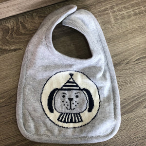 SALE! Indus Design Cotton Knit Baby Bib - Bear
