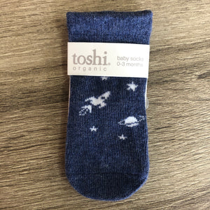 SALE! Toshi Cotton Baby Socks - Navy Space