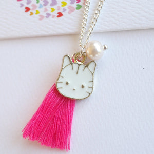 Kitty Cat Necklace - Silver