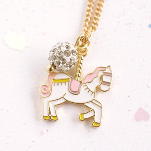 Unicorn Carousel Necklace - Gold