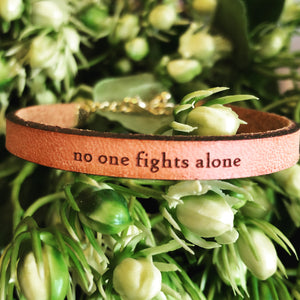 No One Fights Alone Leather Bracelet