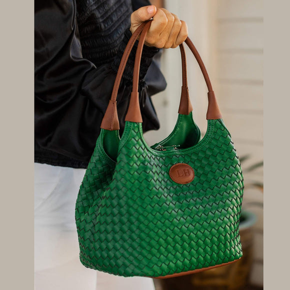 Poppet Plait Top Handle Bag - Green