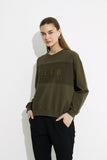 Reverse Panel Sweat Top - Khaki