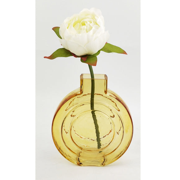 Round Glass Vase Small - Amber