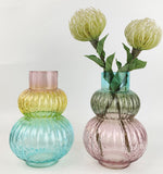 NEW SHAPE! Curved Glass Vase - Sky/Sage/Rose