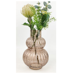 NEW SHAPE! Curved Glass Vase - Rose