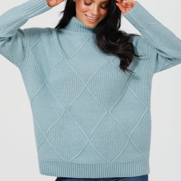 50% OFF AT CHECK OUT! Diamond Knit - Arctic Blue