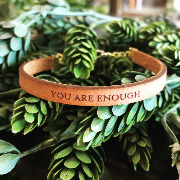 You Are Enough Leather Bracelet