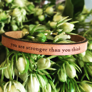 You Are Stronger Than You Think Leather Bracelet