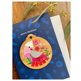 CHRISTMAS 2021! Christmas Decoration Card - Pink Bird