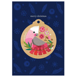 CHRISTMAS 2021! Christmas Decoration Card - Pink Bird