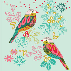 Bright Patterned Birds Card