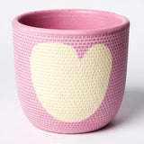 Heart Pot Pink/Cream 14cm