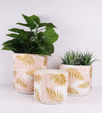 Palm Planter Pink/Gold Small 12cm